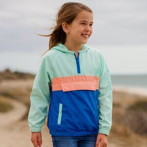 Cat & Jack Kids Colorblock Hoodie Windbreaker Jacket Girls M(8/10)  Pull On